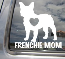 Frenchie Mom Love Heart - French Bulldog - Car Vinyl Die-Cut Decal Sticker 01005