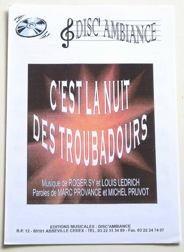 9 Partitions sheet music MICHEL PRUVOT Collection Disc Ambiance