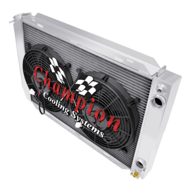AL 3 Row Dual Pass Radiator,12'' Fans,1.5,1.5 for 1979-1993 Ford Mustang LS