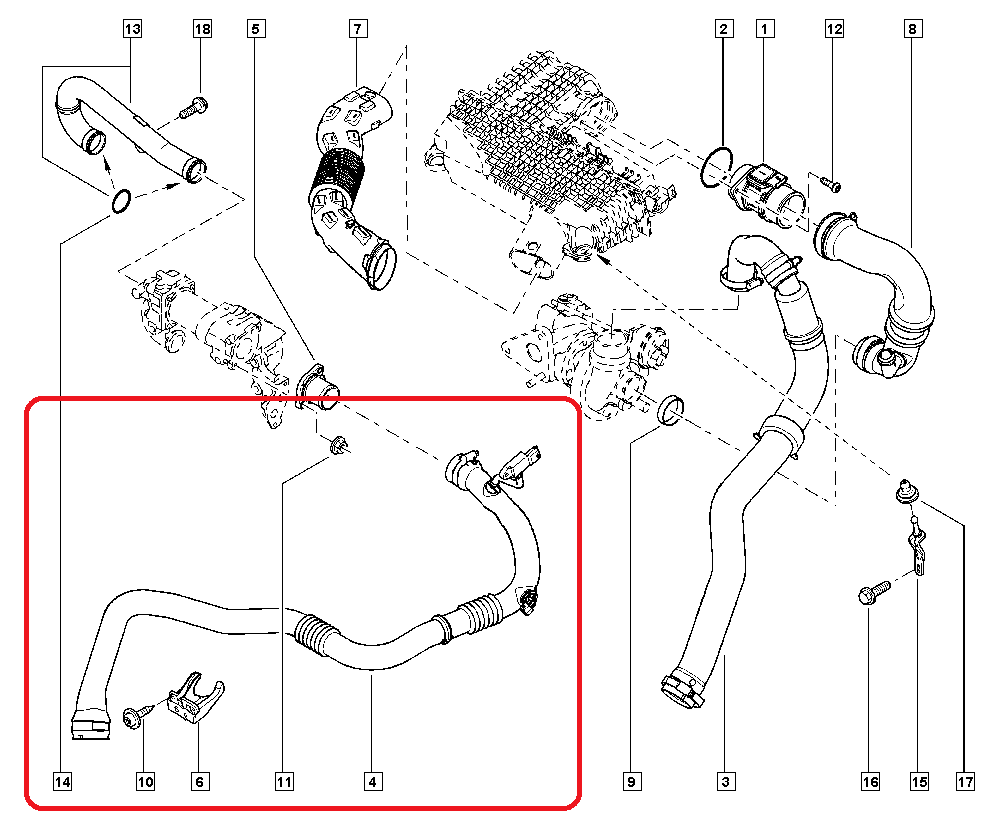 Tuyau Turbocompresseur TURBORURY - Compatible Dacia Logan, Sandero, Duster - Ref OE 8200889766