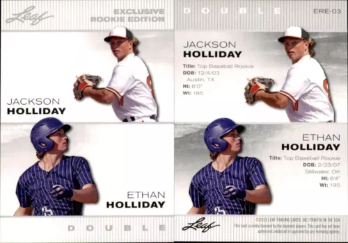 Jackson Holliday/Ethan Holliday 2023 Leaf Rookies Edition #ERE-03 Orioles