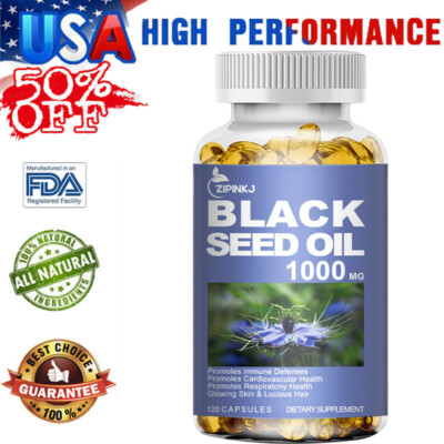 #ad Premium Black Seed Oil Capsule Extra Strength 1000mg Cold Pressed Nigella Sativa $12.83