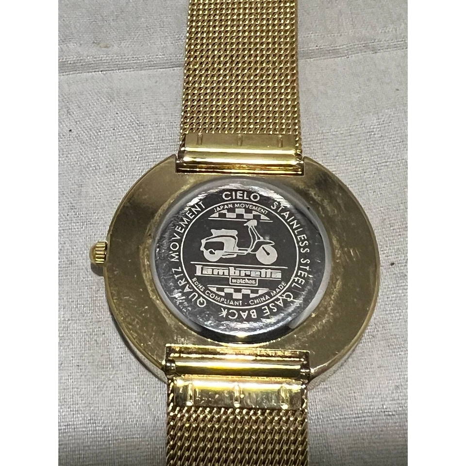 Reloj de cuarzo Lambretta Cielo tono dorado cadena metal correa y cara Foto 2 de 4