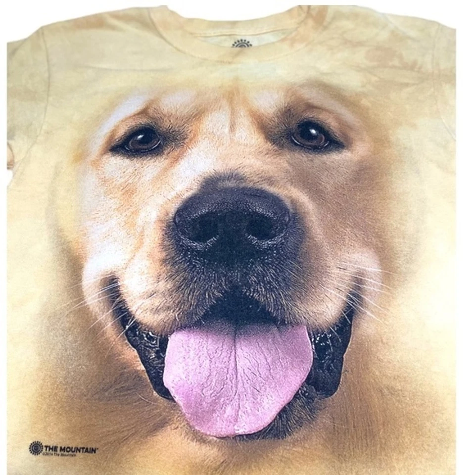 Camiseta The Mountain Yellow Golden Retriever perro cara grande manga corta juvenil talla L Foto 2 de 4