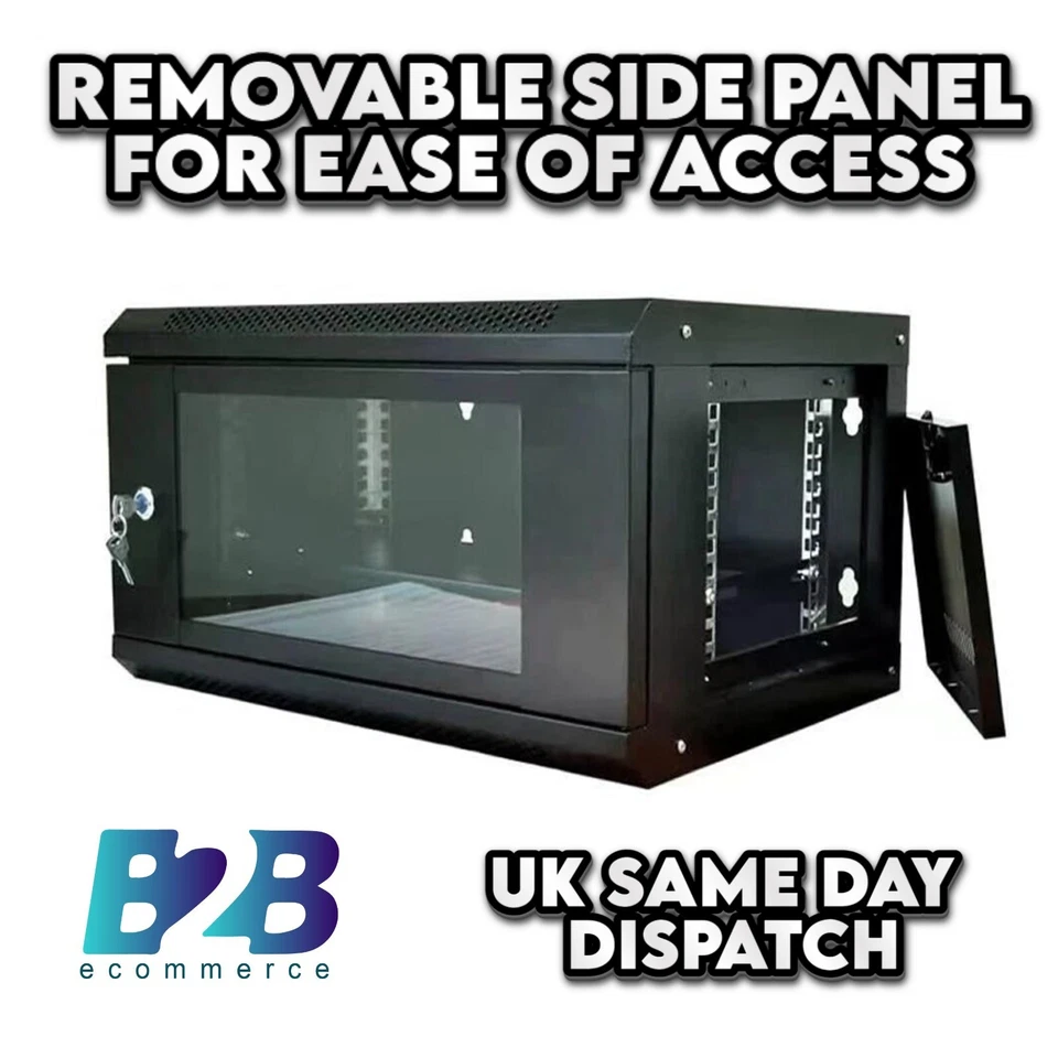 6U Network Data Cabinet - Wall Mountable Server Rack - Free Delivery-Flat Packed - Image 2 of 3