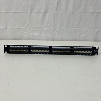 VC P24T-A11 24-Port CAT-6 Patch Panel - 45 Degree Angle Used Some Are Labeled