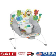 Playful Paradise Vibrating Baby Bouncer Unisex Newborn Portable 3 Spinning Toys