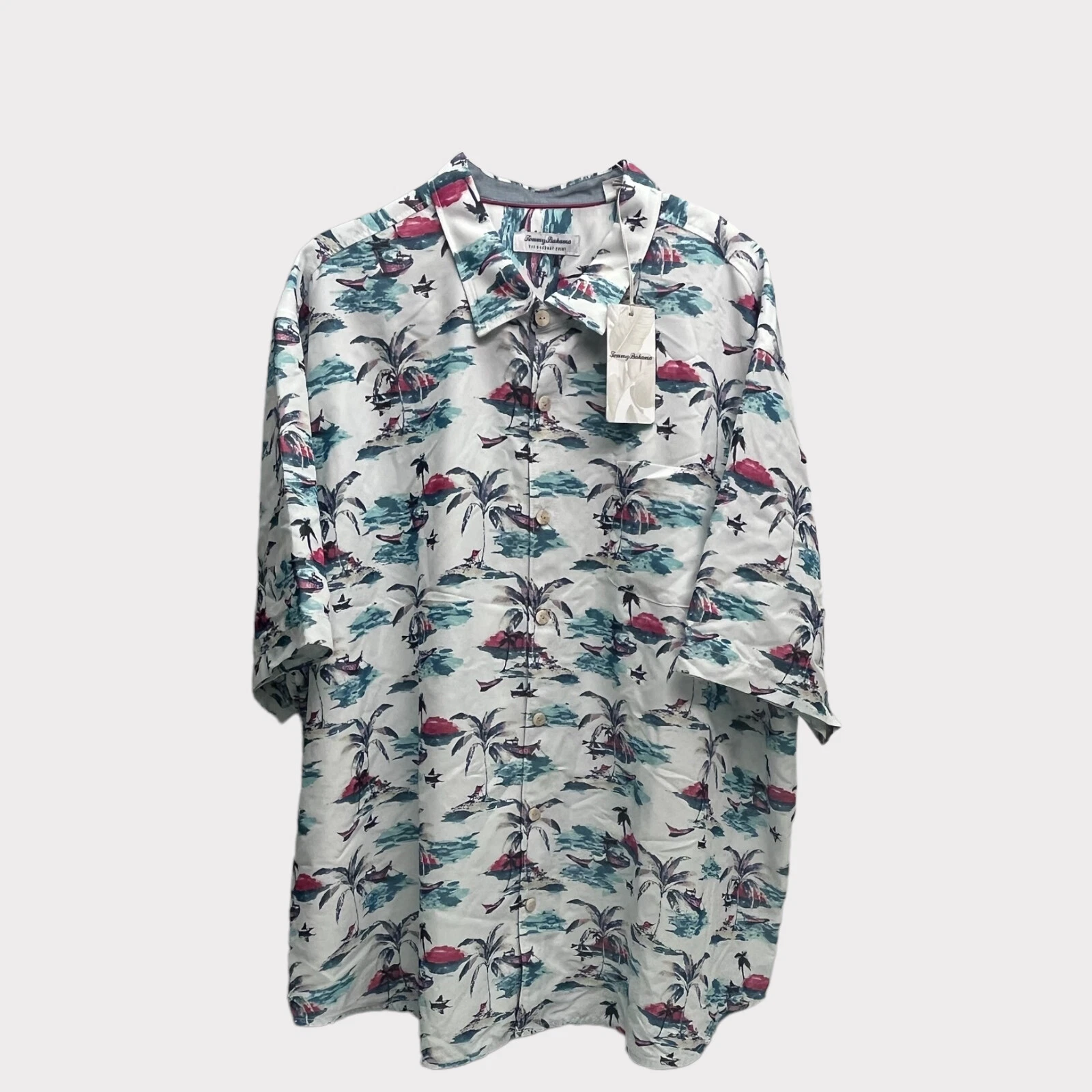 Tommy Bahama Mens Short Sleeve Camp Shirt Coconut Point Sunset at Sea White $138
Opens in a new wind