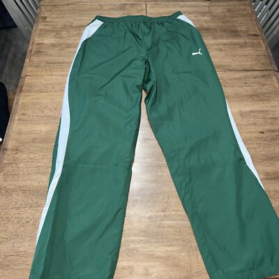 Puma Sport Lifestyle Women Flare Leg Jogger Track Pants Green Side Leg Zip  L | eBay