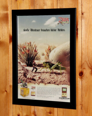The Legend of Zelda The Minish Cap Small Poster / Unique Old Ad Page Framed GBA