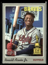 2019 Topps Heritage Ronald Acuña Jr. #7 1970 Cloth Stickers Atlanta Braves