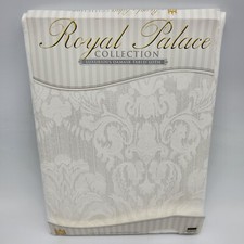 Royal Palace Collection Luxurious Damask Tablecloth White 60 x 84 Inch Rectangle