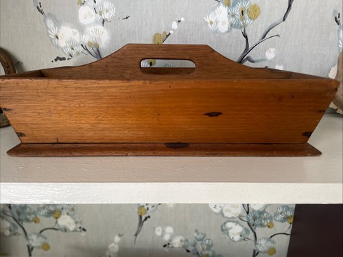 ANTIQUE VINTAGE Primitive CUTLERY Tool Tray 14 X 8.5 - Picture 2 of 10