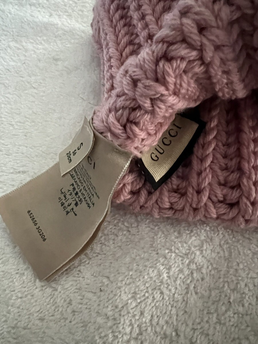 Gucci Pink Ribbed Knit Hat with Pom-Pom GG alpaca-blend beanie in pink - Gucci | Mytheresa main image 3