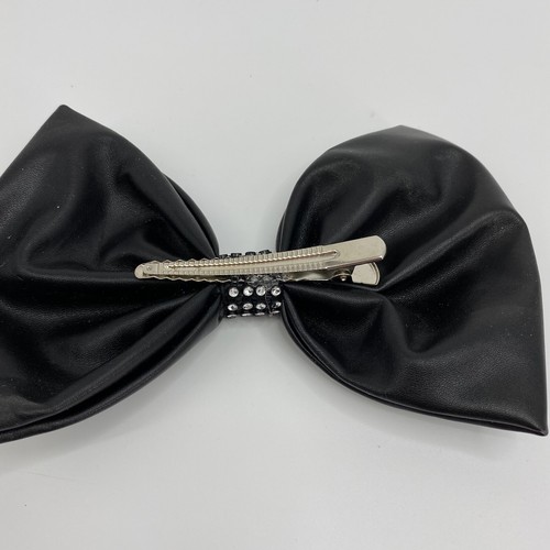 Black Hair Bow & Pink Flower Hair Clip Accessory Bundle (2) for Dance Costume - Picture 4 of 5
