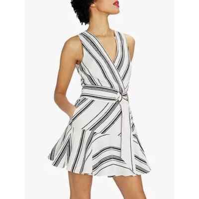 Ted Baker White Black Aliicee Stripe Mini Dress NWT Size 6 | eBay
