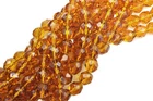 25 Gold Topaz Faceted Fire Polished Round Glass Beads 8MM