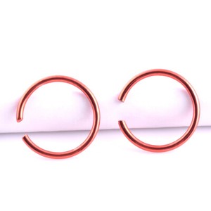 Authentic Gold Plated on Seamless Nose Hoop Ear Tragus Ring Fake Piercing Body Ring⇓