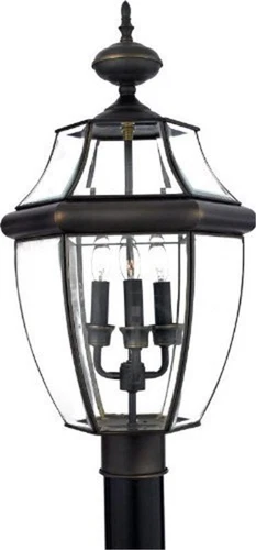 Quoizel NY9043Z Newbury 3-Light Outdoor Post Lantern Fixture - 2 Pack - Picture 2 of 6