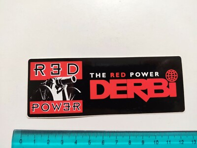 DERBI RED POWER STICKER STICKER STICKER VINTAGE 80s ORIGINAL