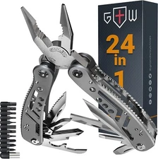 Multitool 24 in 1 with Mini Tools Knife Pliers and 11 Bits & Sheath NEW