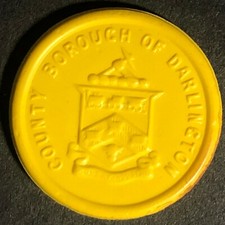 Darlington Transport Transit England Plastic Token Yellow 2D 22mm c50 s-60 s