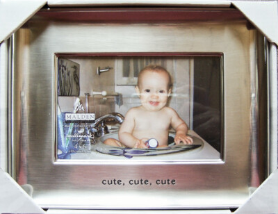 Malden ''CUTE, CUTE, CUTE'' ~9x7 Brushed Finish Photo Frame for 6x4 Photo - New!