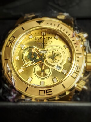 Invicta 6905 New Subaqua 18k Gold Plated Watch With No Band & Needs Battery