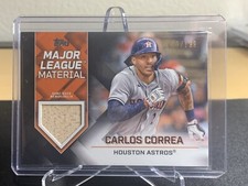 CARLOS CORREA 2022 TOPPS SERIES 1 MAJOR LEAGUE MATERIAL BAT RELIC BLACK /199
