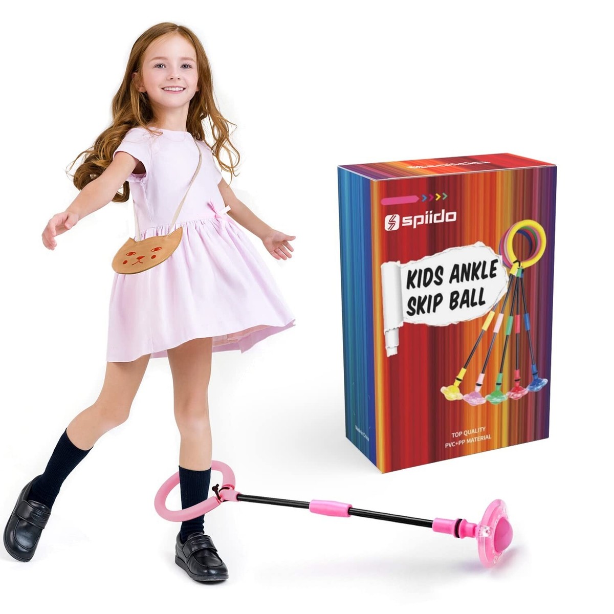 Spiido Ankle Skip Ball for Kids, Foldable Ankle Skip Ball Flashing