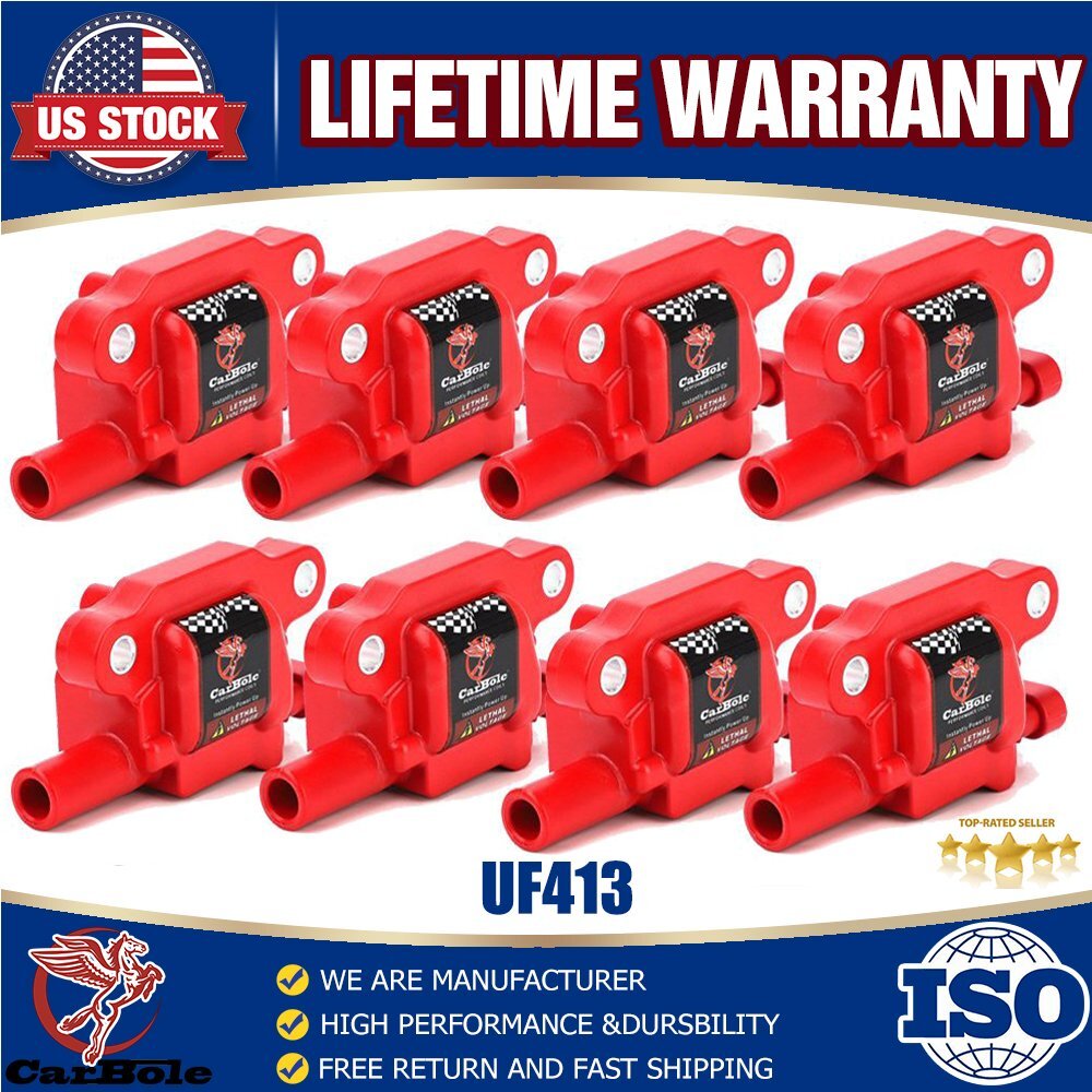 High-Performance UF413 Ignition Coil Spark Plug Wire Kit for Chevy GMC 5.3L 6.2L Engines