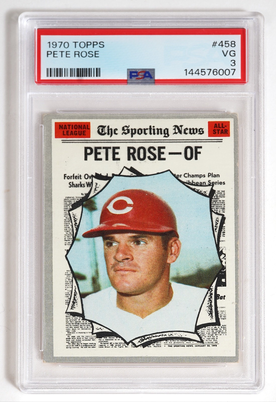 1970 Topps - All-Star Pete Rose #458 PSA 3 Baseball Card