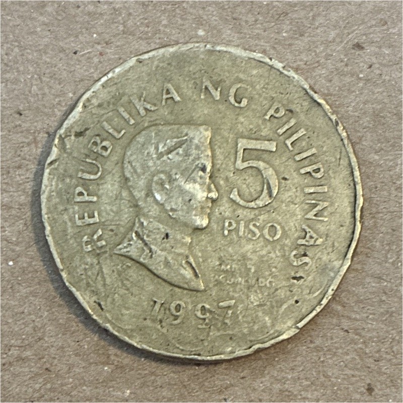 Philippines 1993 5 Piso Coin Bangko Sentral ng Pilipinas, Circulated