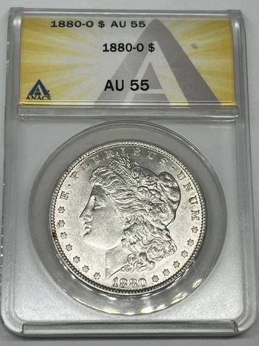 1880 O Morgan Silver Dollar ANACS AU55, New Orleans, Louisiana $