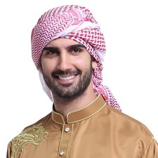 Men Arab Shemagh Kaffiyeh Headscarf Muslim Hijab Headband Headwrap Scarf