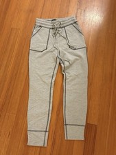 Abercrombie and Fitch Women's Leggings Grey High Rise with Black Stitching Sz S