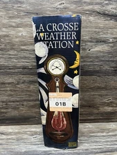 Vintage La Crosse McCormick Storm Glass Weather Station Hand Blown Glass & Wood 
