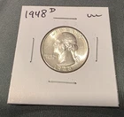 SILVER UNCIRCULATED UNC MS 1948-D WASHINGTON SILVER QUARTER FREE SHIPPING