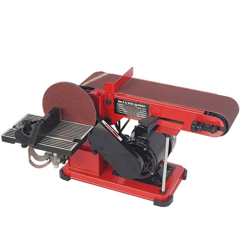 Ponceuse à bande et disque 1400 tr/min avec table inclinable en alu