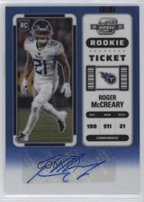 2022 Contenders Optic Ticket Blue Prizm 43/75 Roger McCreary Rookie Auto RC 12tf