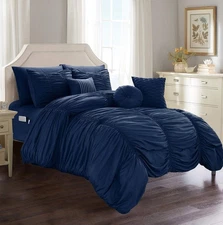 Elegant Comfort Luxury Best, Softest, Coziest 10-Piece Bed-in-a-Bag Pleated C...