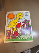 Vintage Playskool BIG BIRD Wooden Puzzle 9 Piece 1988 Jim Henson Sesame Street