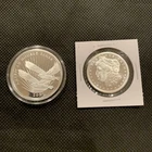 TWO 1/2 OZ. SILVER PROOF COINS/ROUNDS - AMERICAN DOUBLE EAGLE - MINI MORGAN!