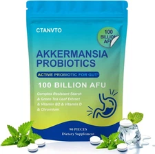 Akkermansia Probiotic, Prebiotic Fiber 100 Billion Live Strain (Lot of 7 bags)