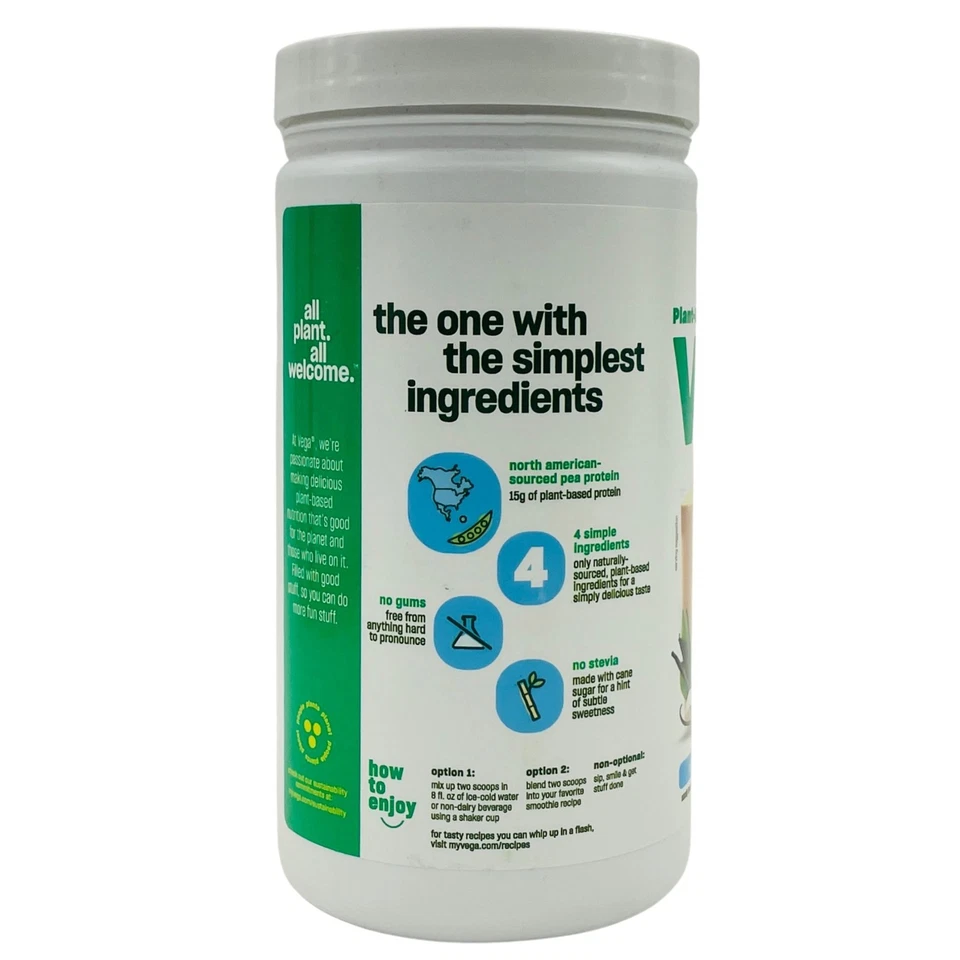 Vega Protein Made Simple ваниль 9,2 унц - 2 упаковки - срок годности 01/2026 - новая 20 порций - Изображение 2 из 4