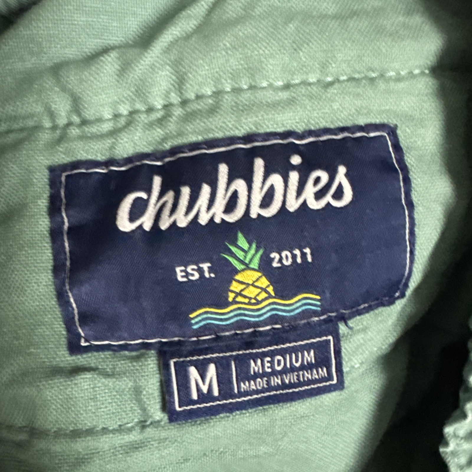 Chubbies Men's Size Medium Green Cotton Fit  5.5" Inseam Thigh Shorts