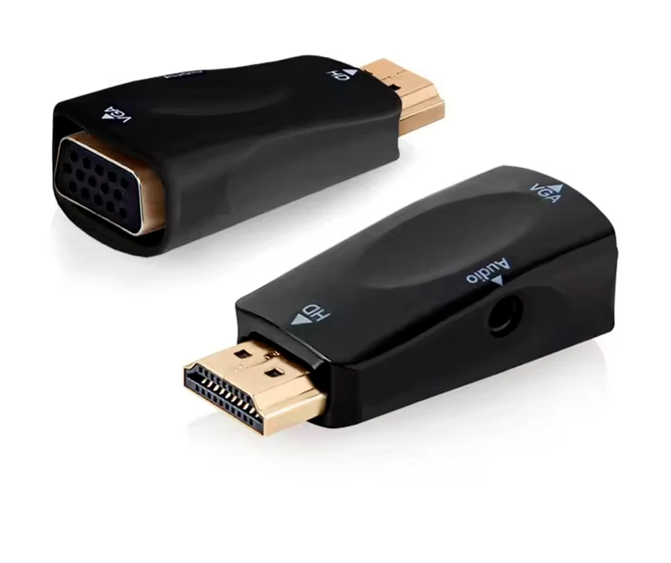 Adapter HDMI Stecker auf S-VGA D-SUB Buchse Audio Klinke Konverter Converter - Bild 3 von 4