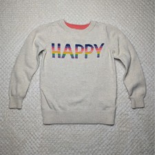 Gap Kids "Happy" Rainbow Knit Sweater Size S 6 7