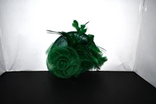 SAFERIN Fascinator Feathers Hat Veil Headband with Hair Clip – Green, NWT