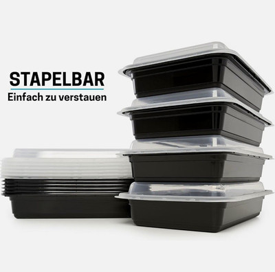 Meal Prep Containers with 1 Compartments, Food Box, Lunch Box, Microwave Safe,